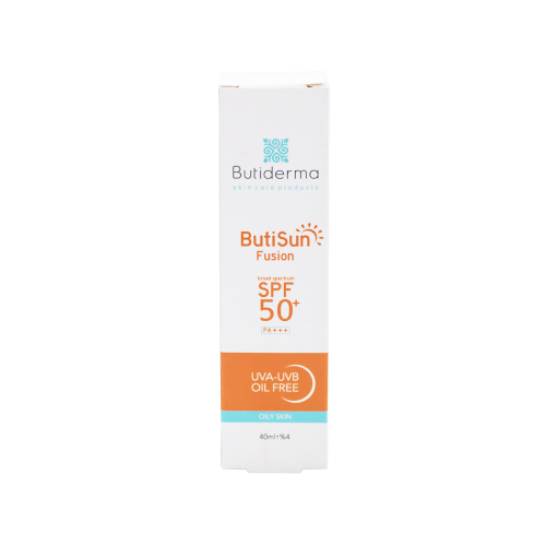 ضدآفتاب بی رنگ SPF50 بیوتی درما مدل فیوژن مناسب پوست چرب 40میل